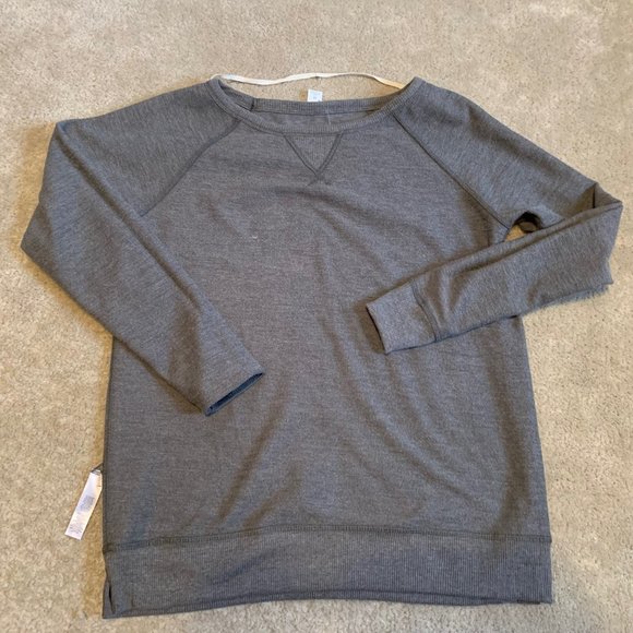 NWT Alternative Vintage Sport French Terry B-Side Reversible Sweatshirt Gray - M - Picture 2 of 16